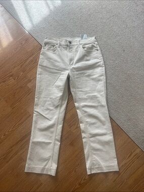 Zara Off-White Straight-Leg Jeans